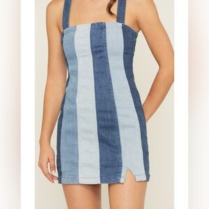 NWT Show Me Your MuMu Strapless Denim Mini Dress Concert Country Western Size XS